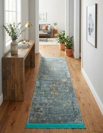 Turquoise Santiago Runner Rug