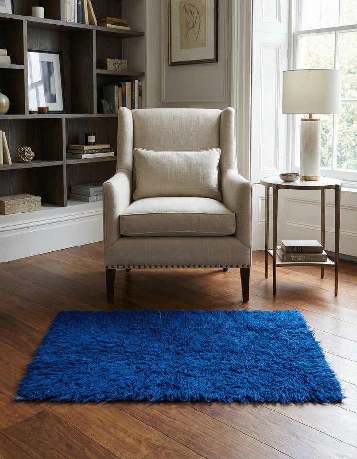 Detail image of 2' 7 x 4' 9 Hand Knotted Moroccan Wool Rug