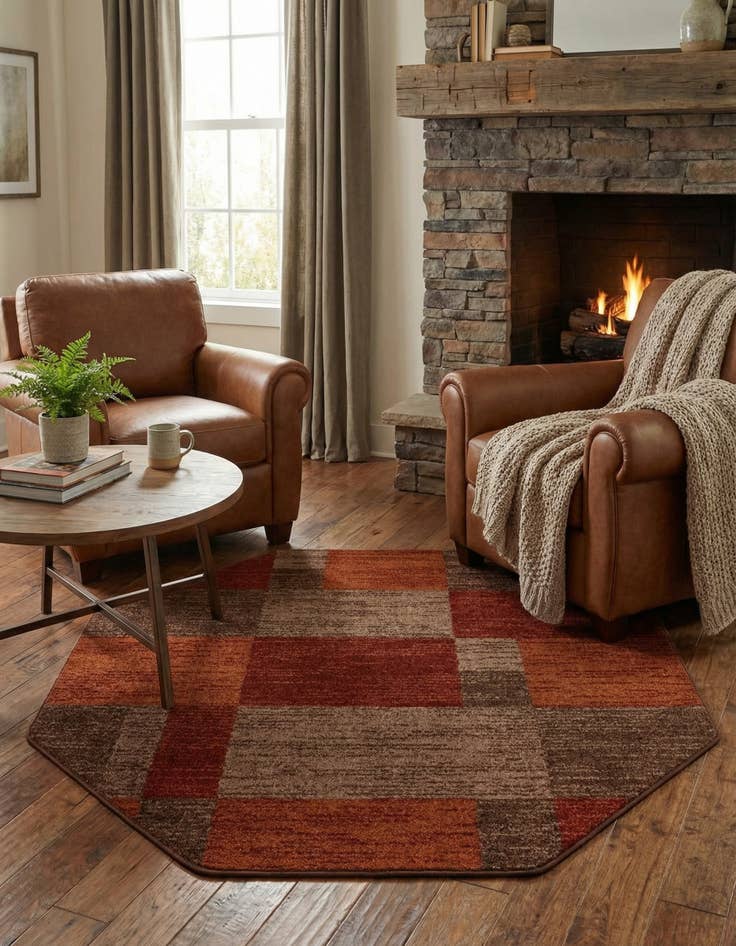 Detail image of 5' 3 x 5' 3 Equinox Octagon Rug