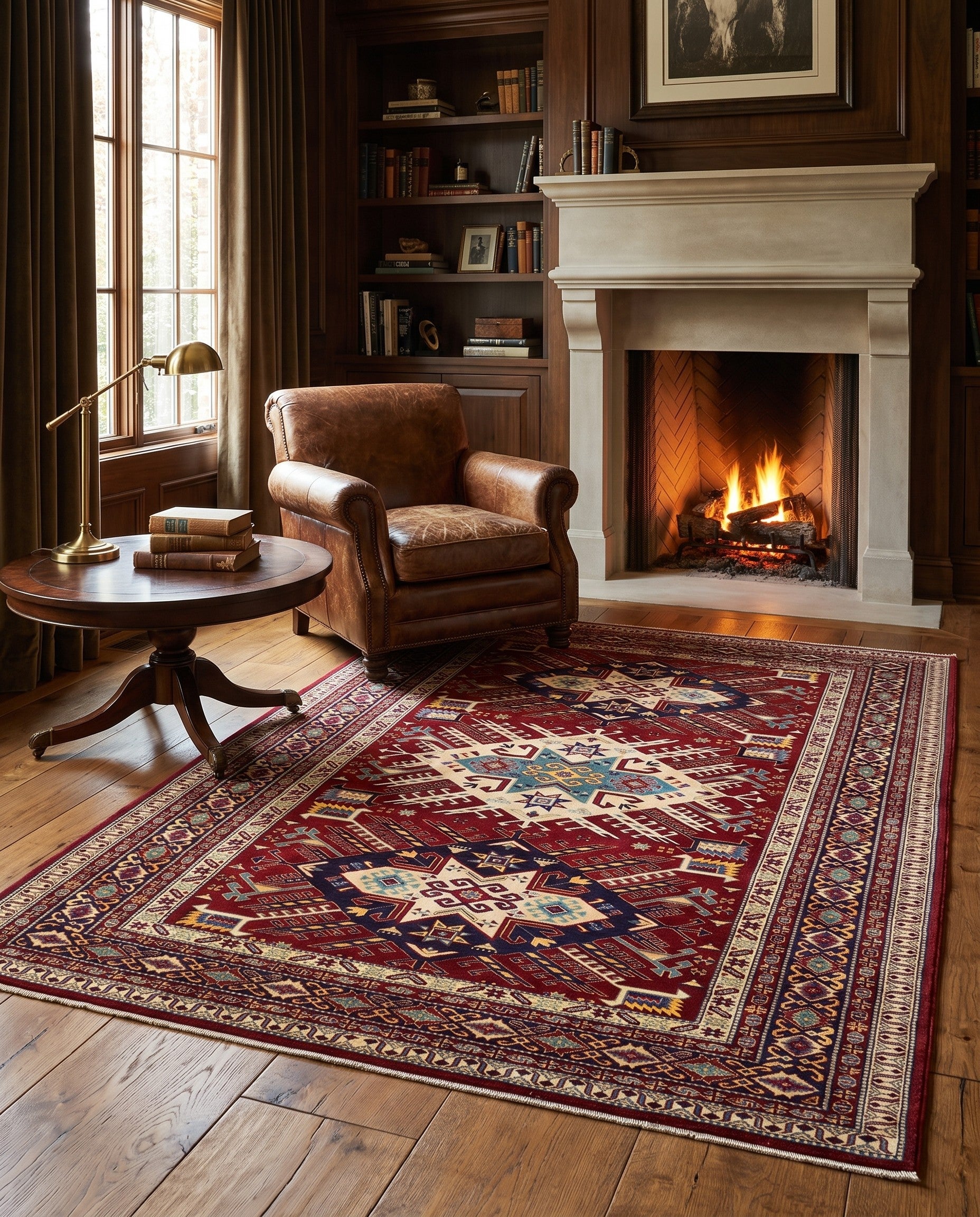 6' x 7' 11 Hand Knotted Shirvan Rug