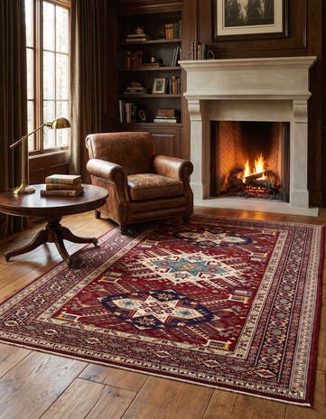 6' x 7' 11 Hand Knotted Shirvan Rug