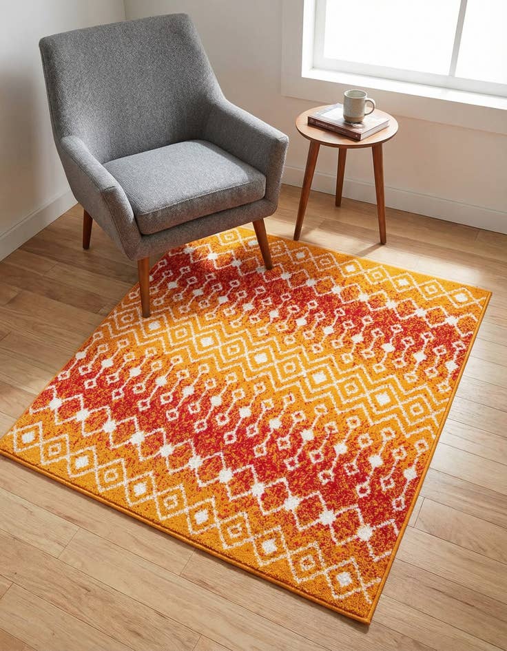 Detail image of  4' x 4' Moroccan Trellis Square Rug