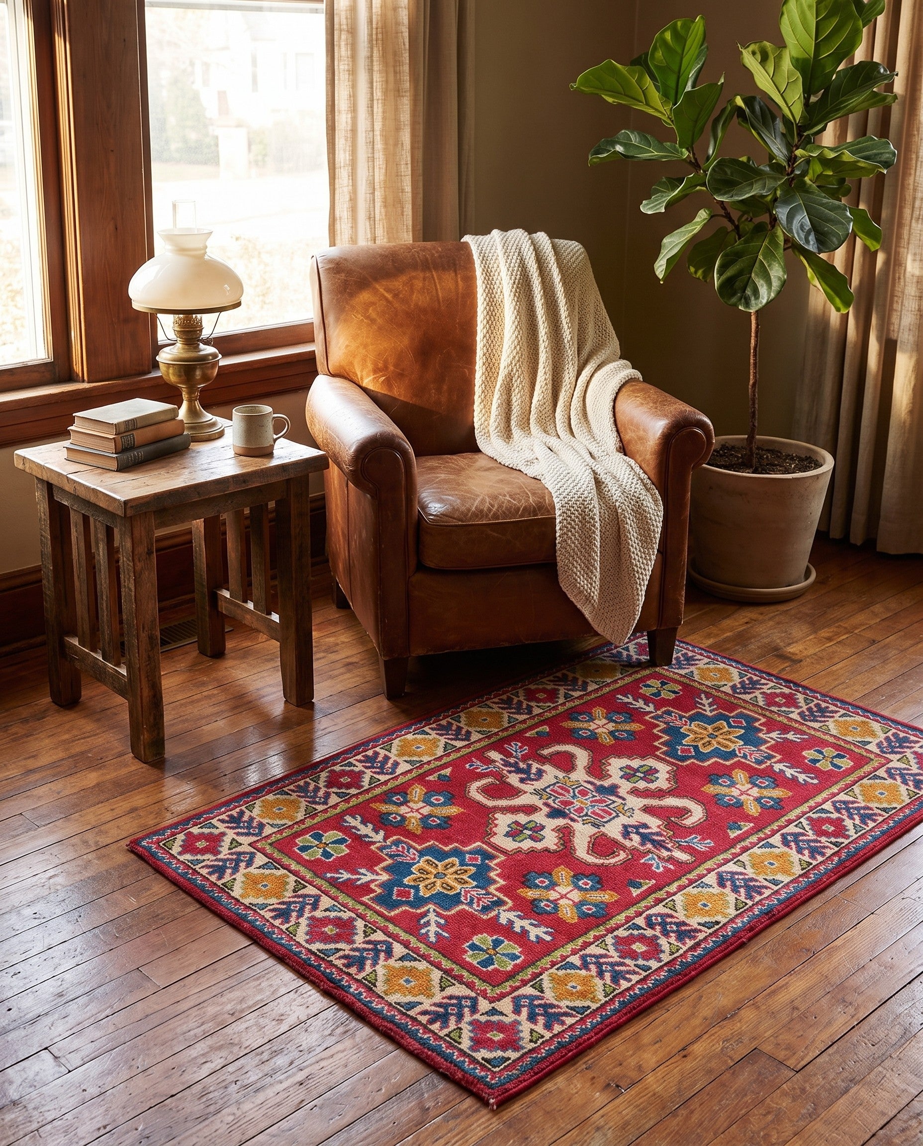 2' 7 x 4' Hand Knotted Kazak Rug