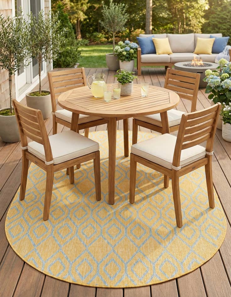 Detail image of 5' 3 x 8' Easy-Clean Jill Zarin Turks and Caicos Indoor / Outdoor Oval Rug