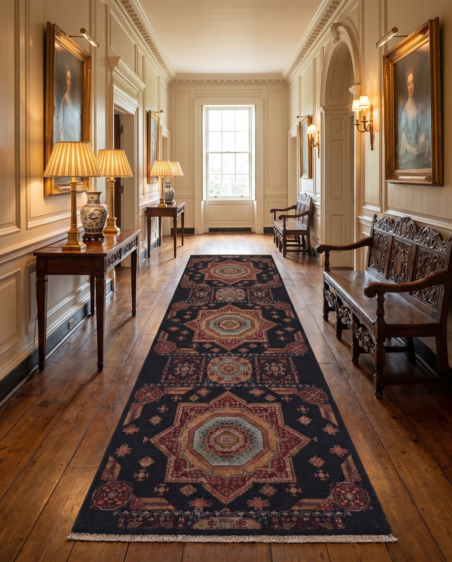 3' x 10' 3 Hand Knotted Mamluk Ziegler Runner Rug
