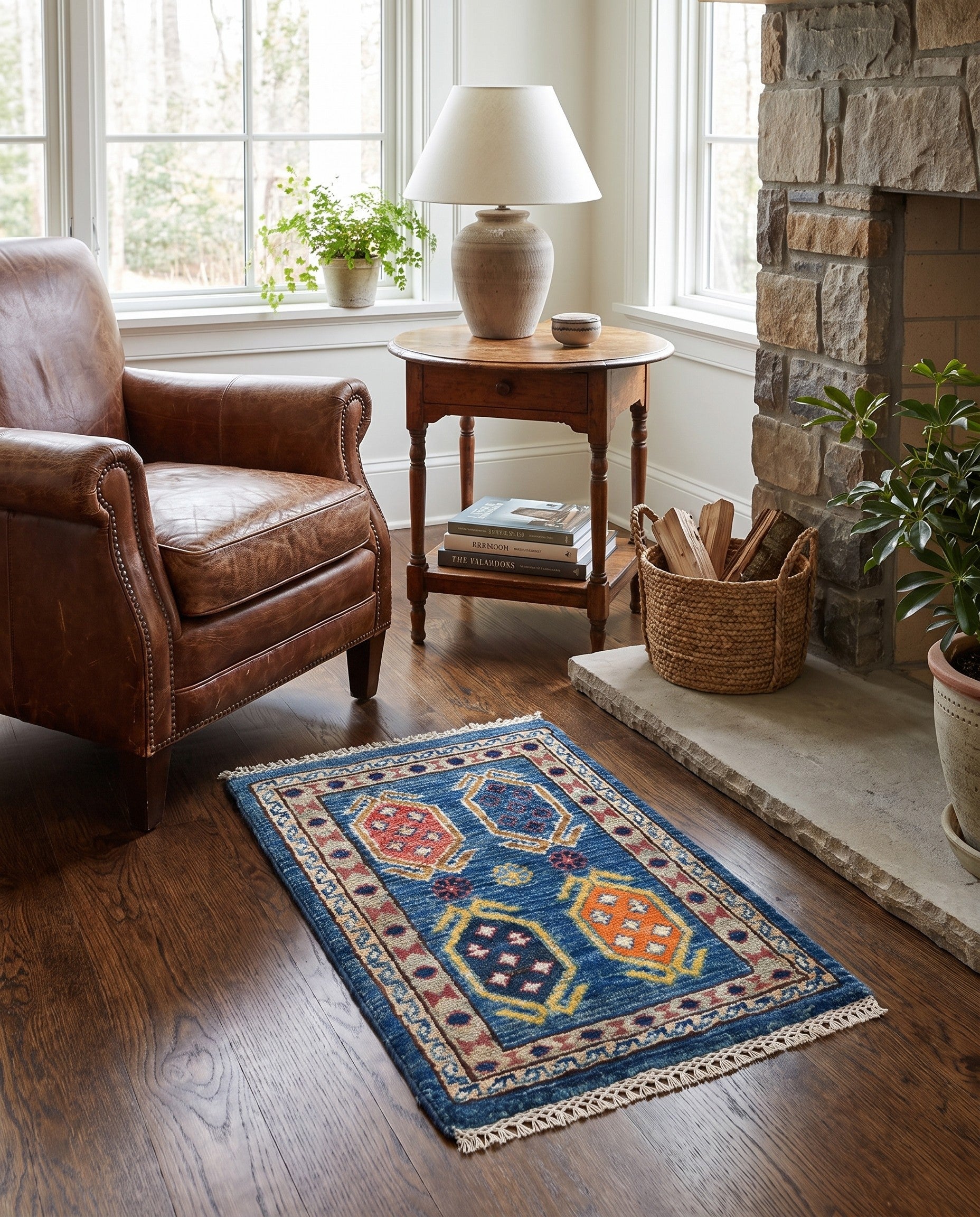 1' 4 x 2' Hand Knotted Ziegler Rug