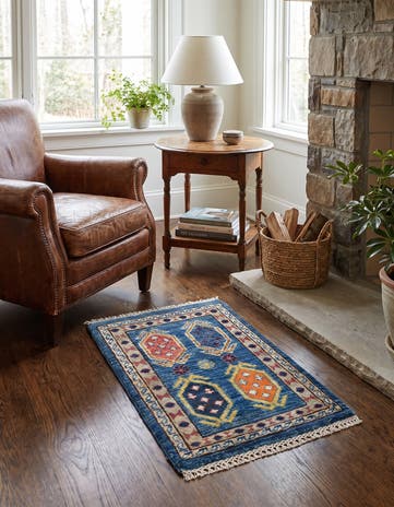 1' 4 x 2' Hand Knotted Ziegler Rug