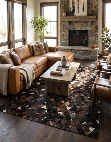 5' x 7' 10 Cowhide Stocks Rug