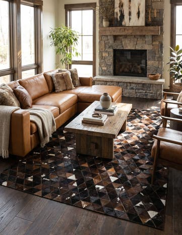5' x 7' 10 Cowhide Stocks Rug