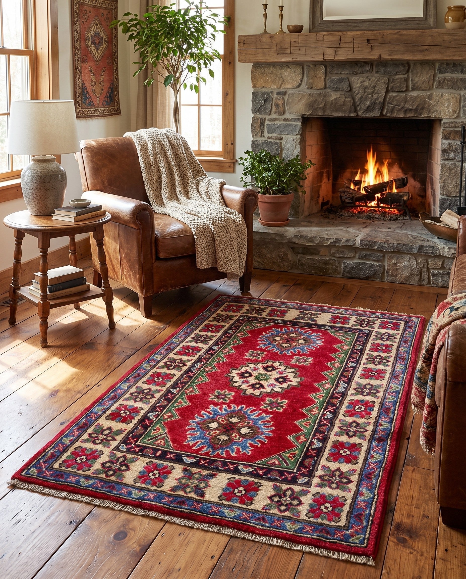 2' 7 x 4' 3 Hand Knotted Kazak Rug