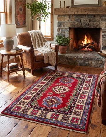 2' 7 x 4' 3 Hand Knotted Kazak Rug
