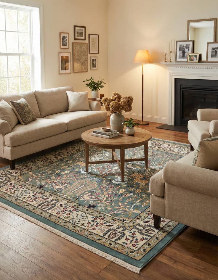 Detail image of 7' 10 x 7' 10 Nain Design Square Rug