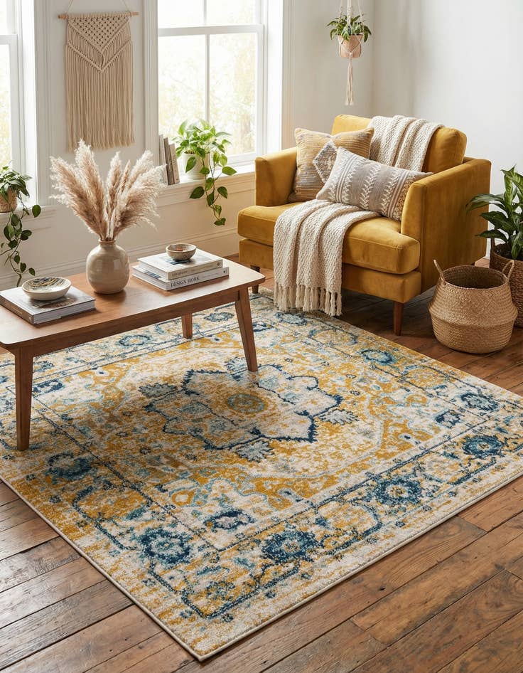 Detail image of 5' x 5' Madeline Vintage Square Rug