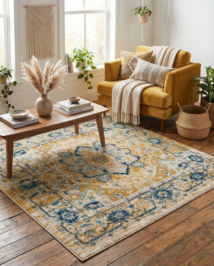 Detail image of 5' x 5' Madeline Vintage Square Rug