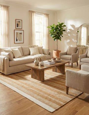 Natural Hand Woven Lariat Square Rug