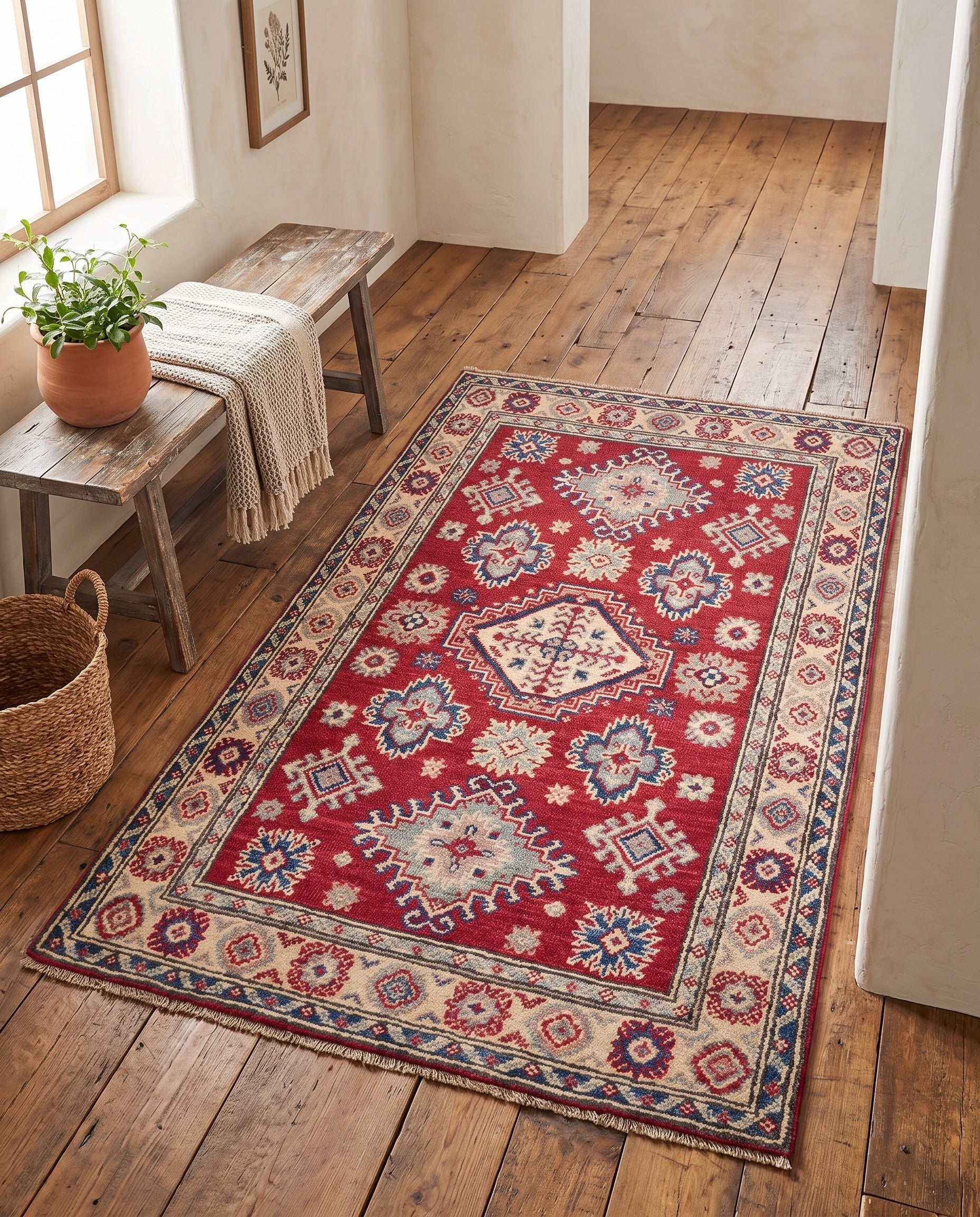 2' 9 x 4' Hand Knotted Kazak Rug