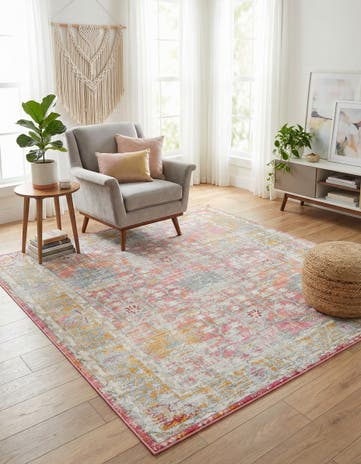 Pink Paragon Square Rug