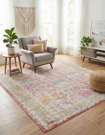 Pink Paragon Square Rug