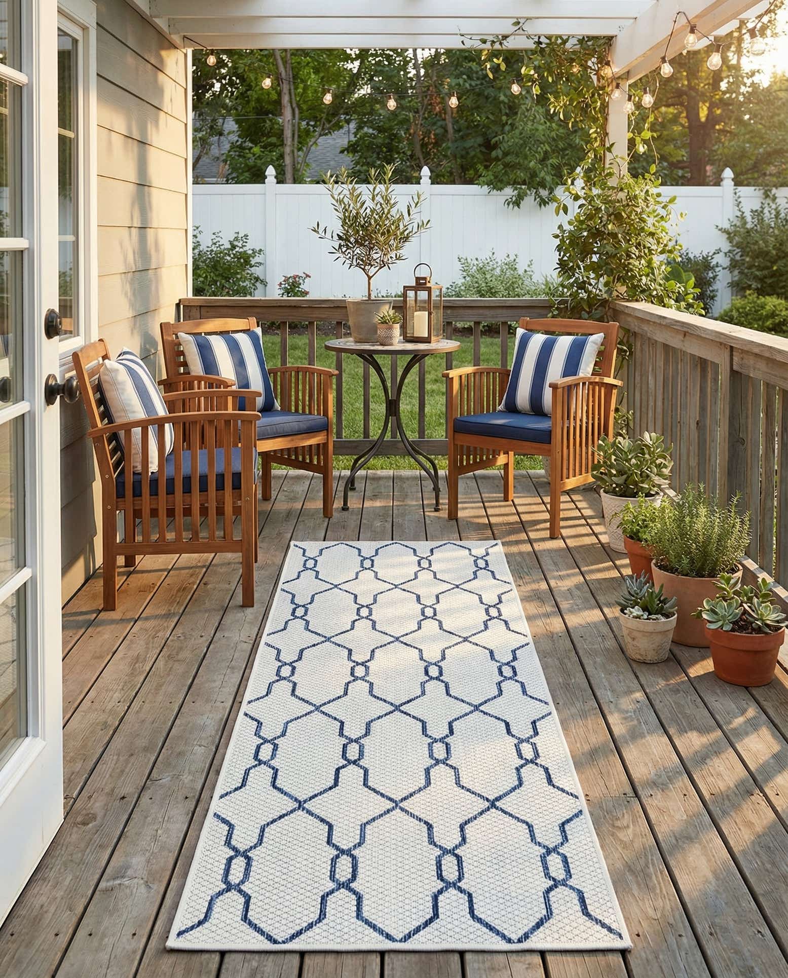 2' x 6' Easy-Clean Trellis Indoor / Outdoor Runner Rug