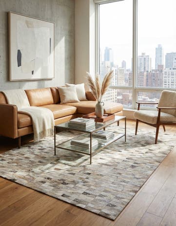 4' 8 x 6' 7 Cowhide Rug