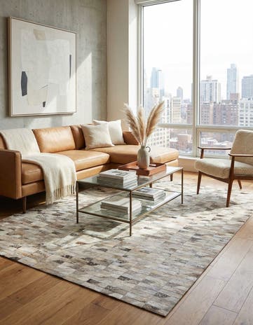 4' 8 x 6' 7 Cowhide Rug