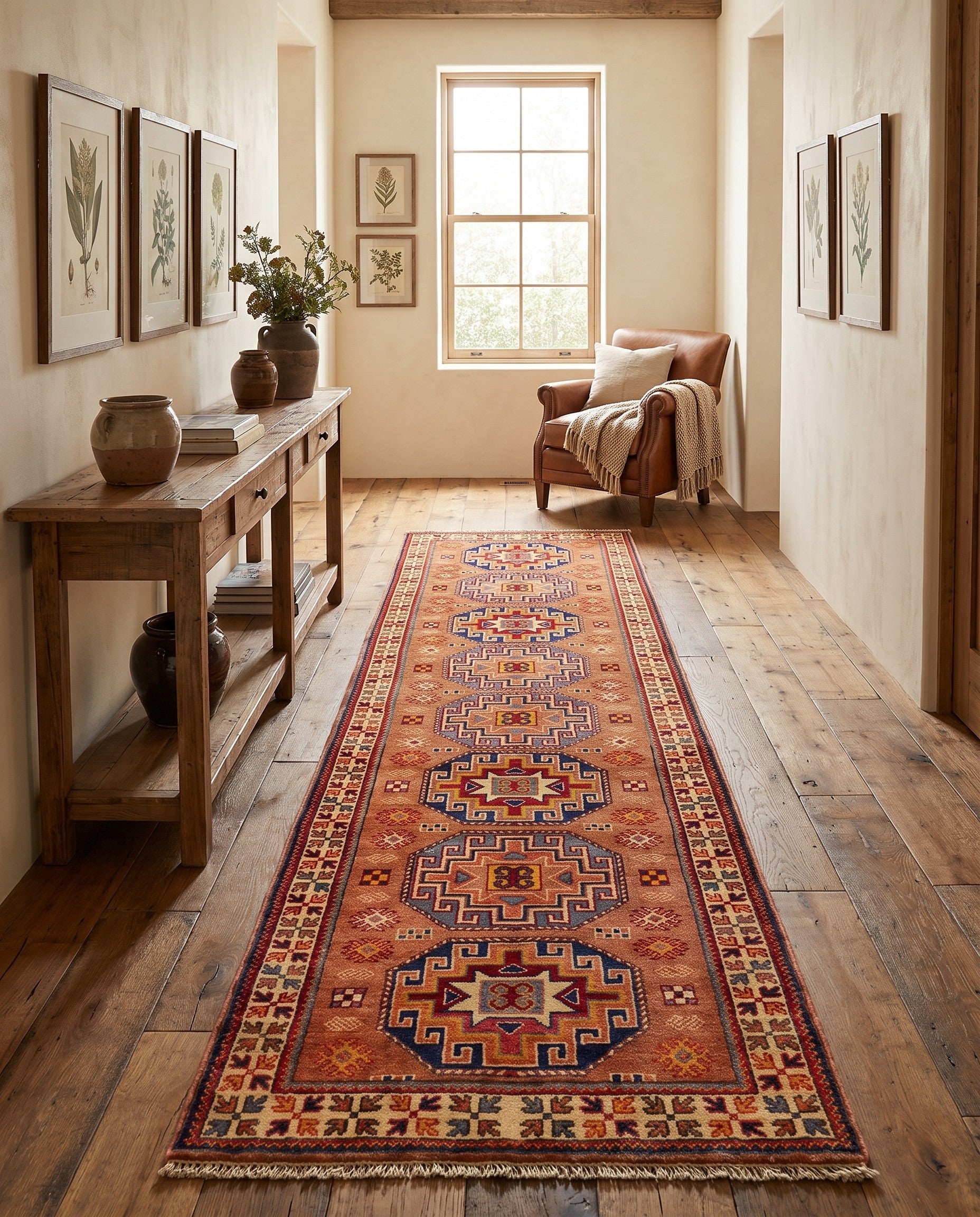 2' 9 x 10' Hand Knotted Kazak Runner Rug