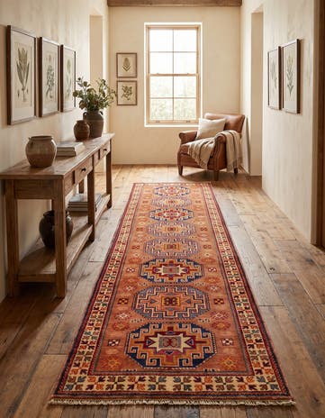 2' 9 x 10' Hand Knotted Kazak Runner Rug