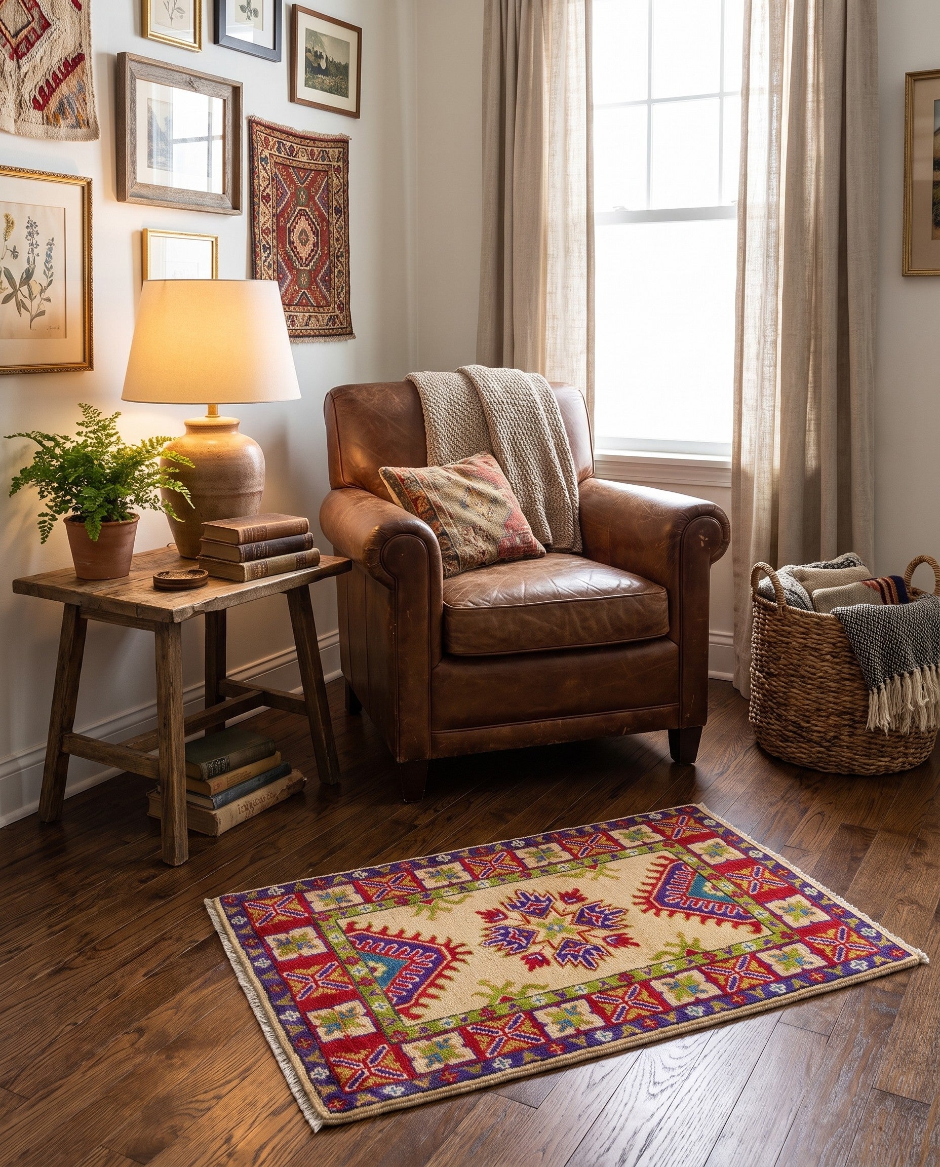2' x 3' 1 Hand Knotted Kazak Rug