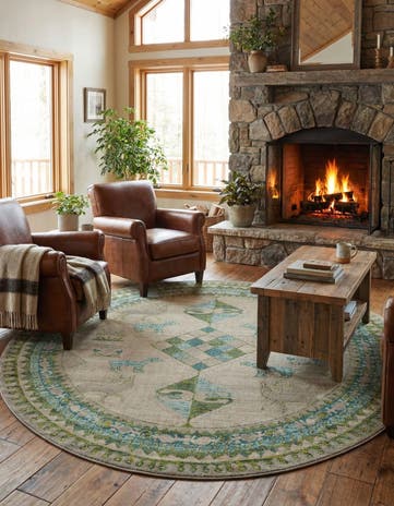 8' x 8' Washable Mesa Round Rug