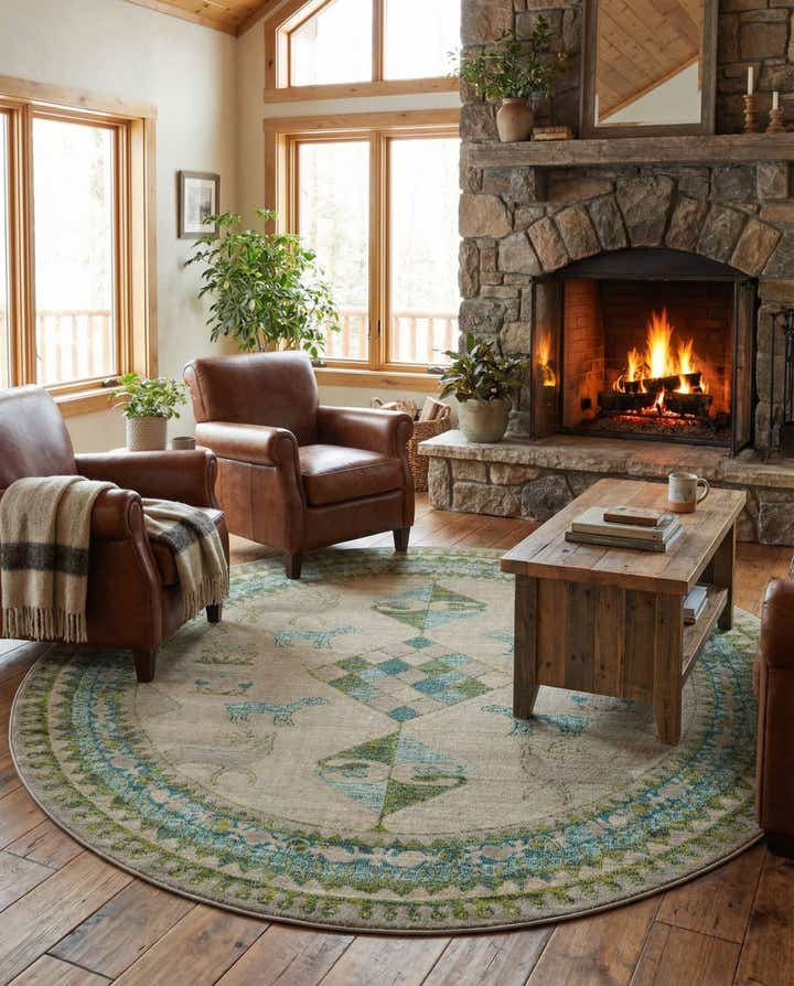 8' x 8' Washable Mesa Round Rug