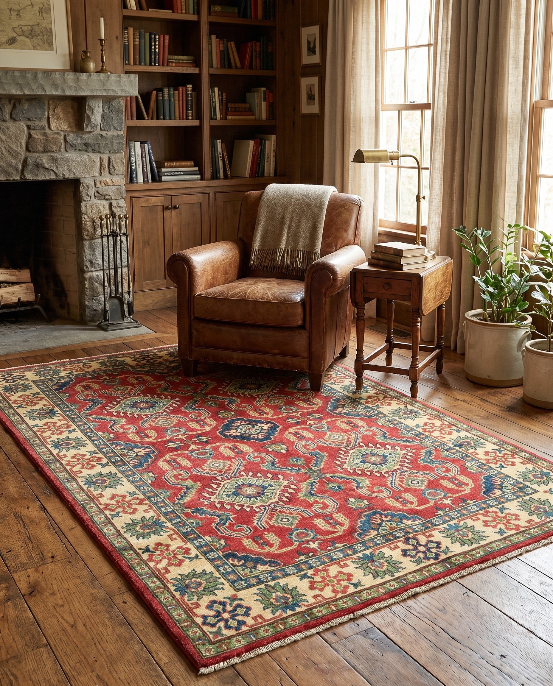 5' x 7' 3 Hand Knotted Kazak Rug
