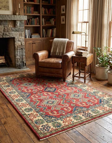 5' x 7' 3 Hand Knotted Kazak Rug