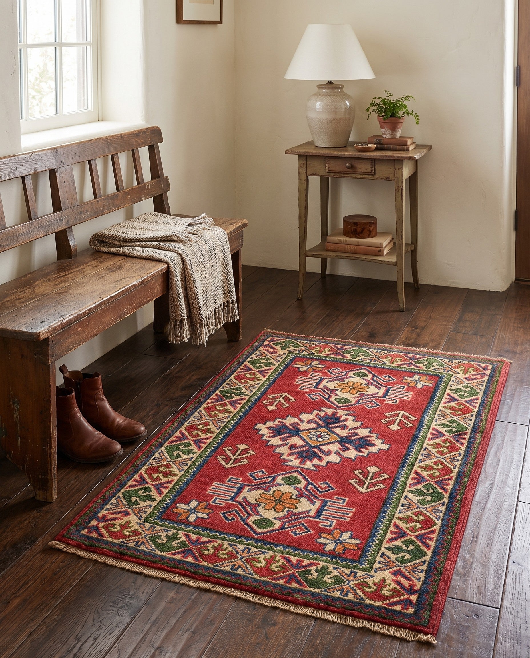 2' x 3' Hand Knotted Kazak Rug
