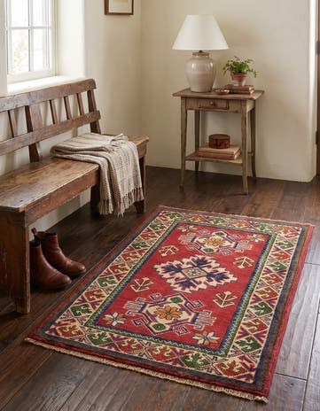 2' x 3' Hand Knotted Kazak Rug