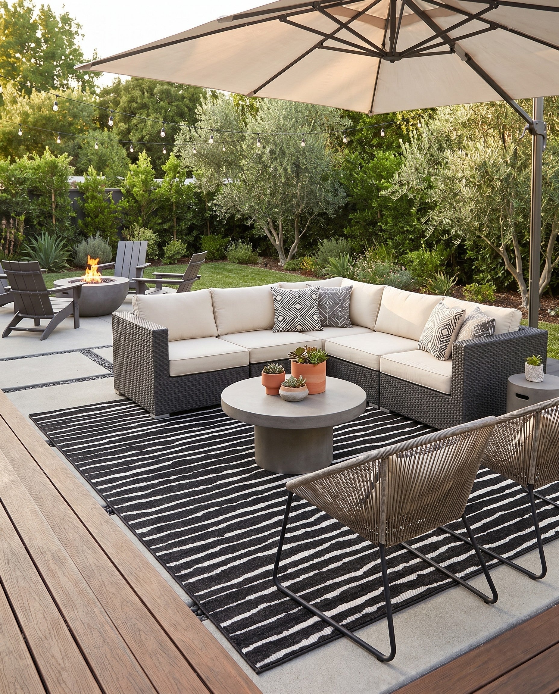 Black Easy-Clean Sabrina Soto Ola Indoor / Outdoor Rug