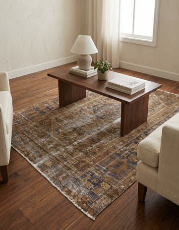 4' 2 x 5' 6 Hand Knotted Ultra Vintage Persian Wool Rug
