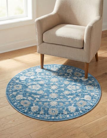 Blue Boston Round Rug