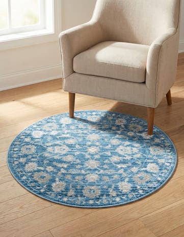 Blue Boston Round Rug