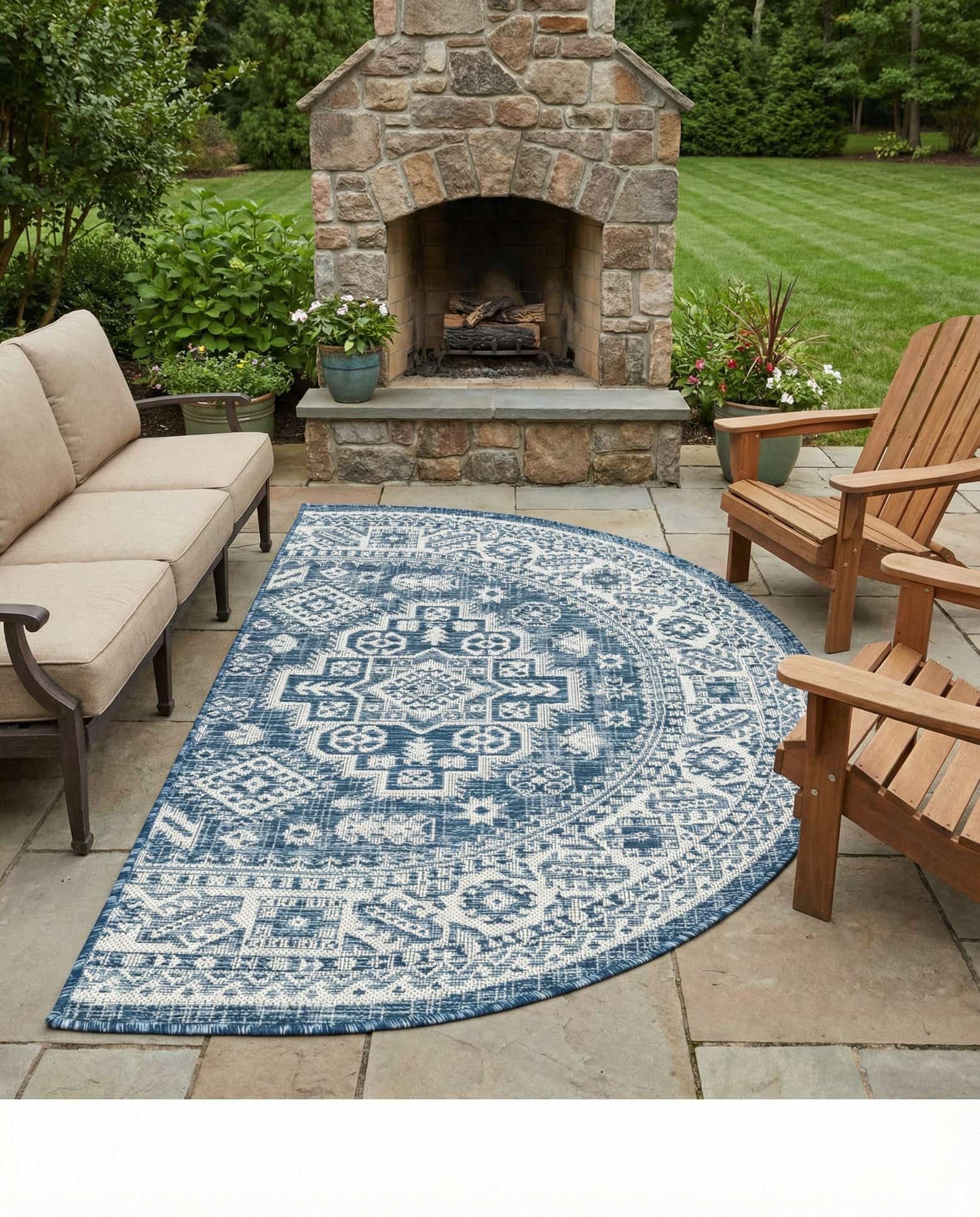 3' x 6' Easy-Clean Aztec Indoor / Outdoor Hearth Rug