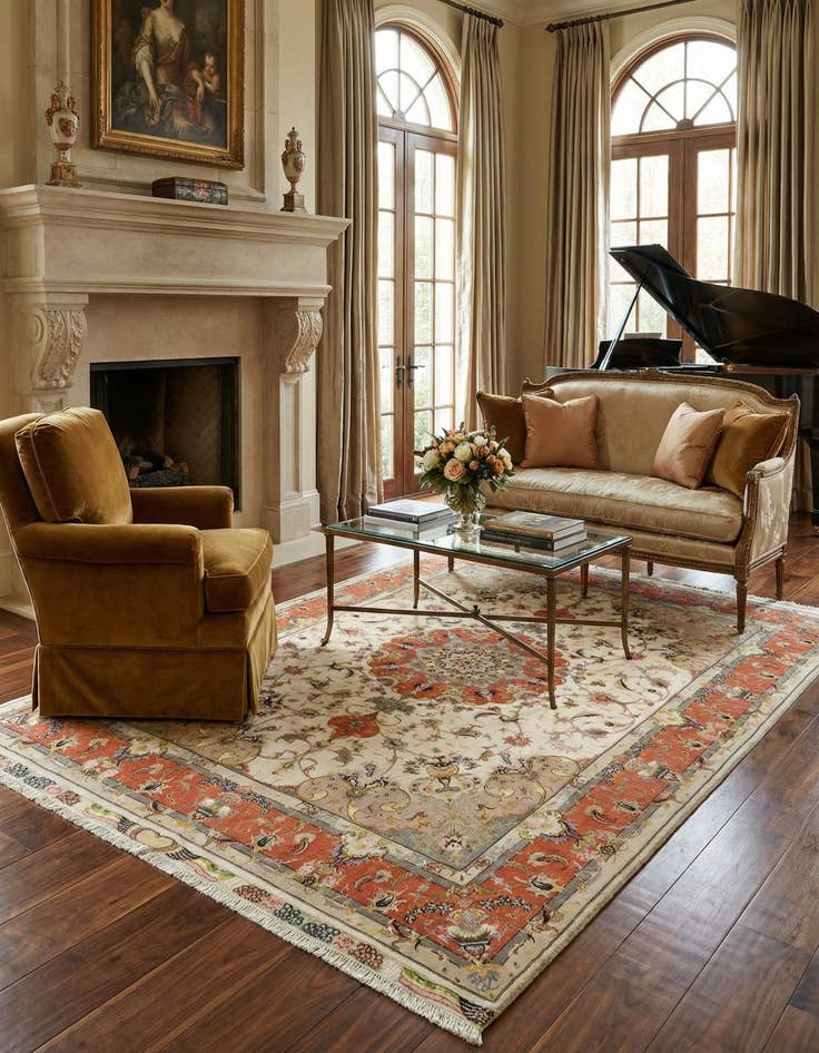 Detail image of 4' 11 x 7' 4 Tabriz Rug