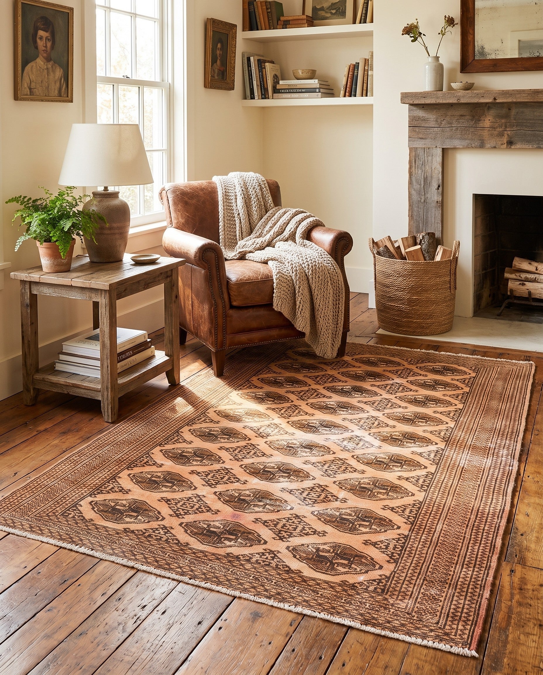 4' 4 x 6' 1 Hand Knotted Ultra Vintage Persian Wool Rug