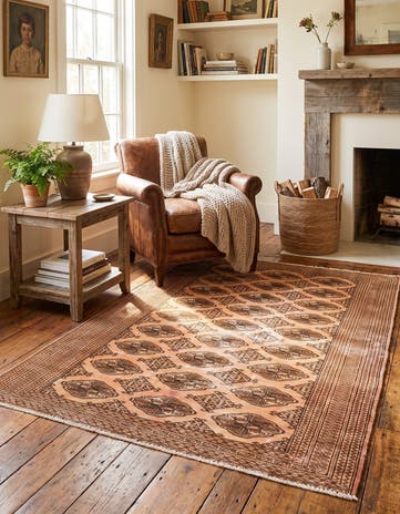 4' 4 x 6' 1 Hand Knotted Ultra Vintage Persian Wool Rug