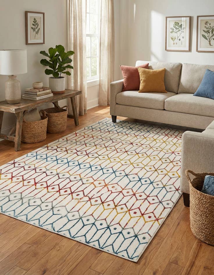 Detail image of 5' x 8' Lattice Trellis Rug
