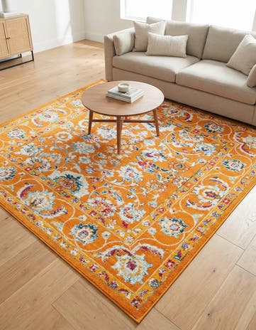 Orange Aurelia Square Rug