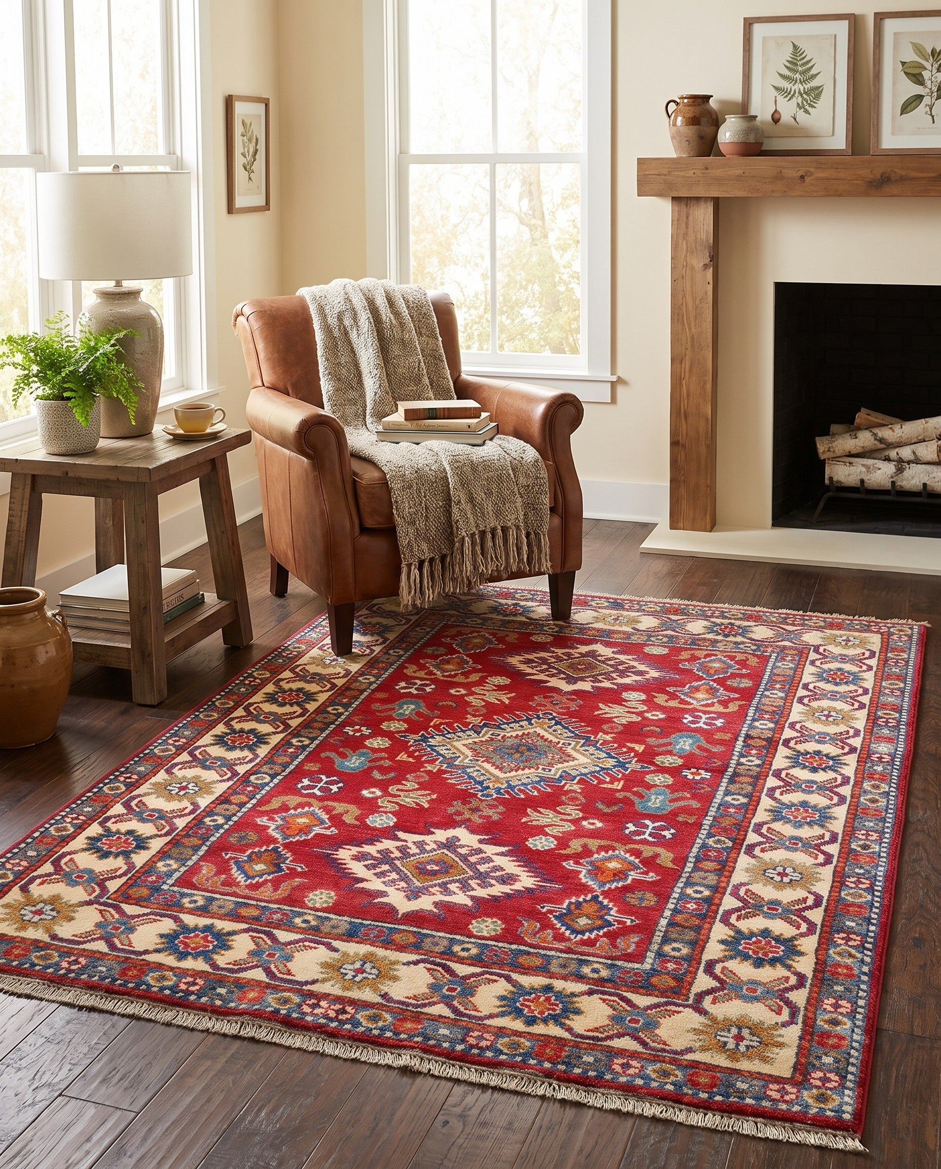 3' 3 x 4' 7 Hand Knotted Kazak Rug
