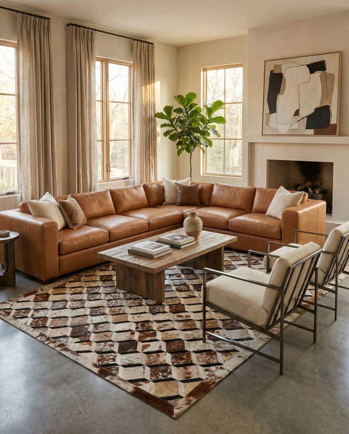 5' 1 x 8' 2 Cowhide - Patchwork Rug