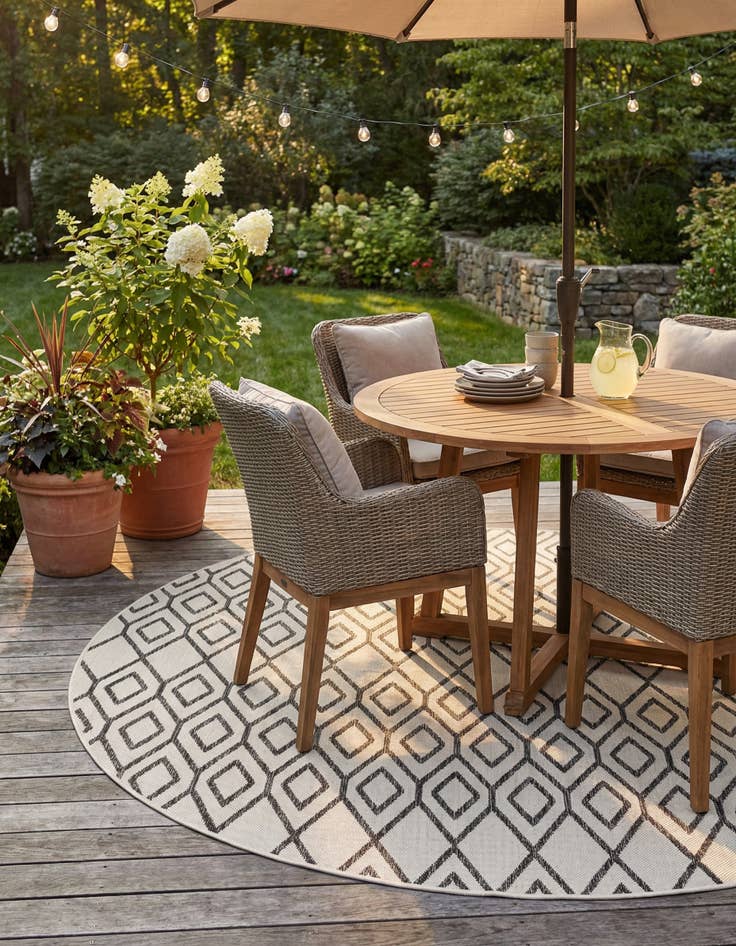 Detail image of 6' 7 x 6' 7 Washable Jill Zarin Turks and Caicos Indoor / Outdoor Round Rug