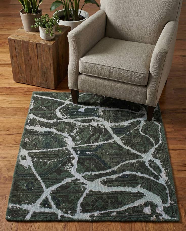 Detail image of 3' x 3' 10 Hand Knotted Ultra Vintage Persian Wool Square Rug