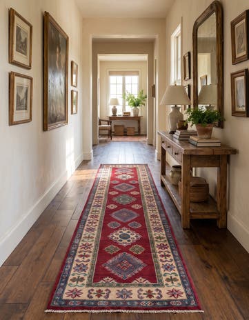 2' 7 x 9' 6 Hand Knotted Kazak Runner Rug