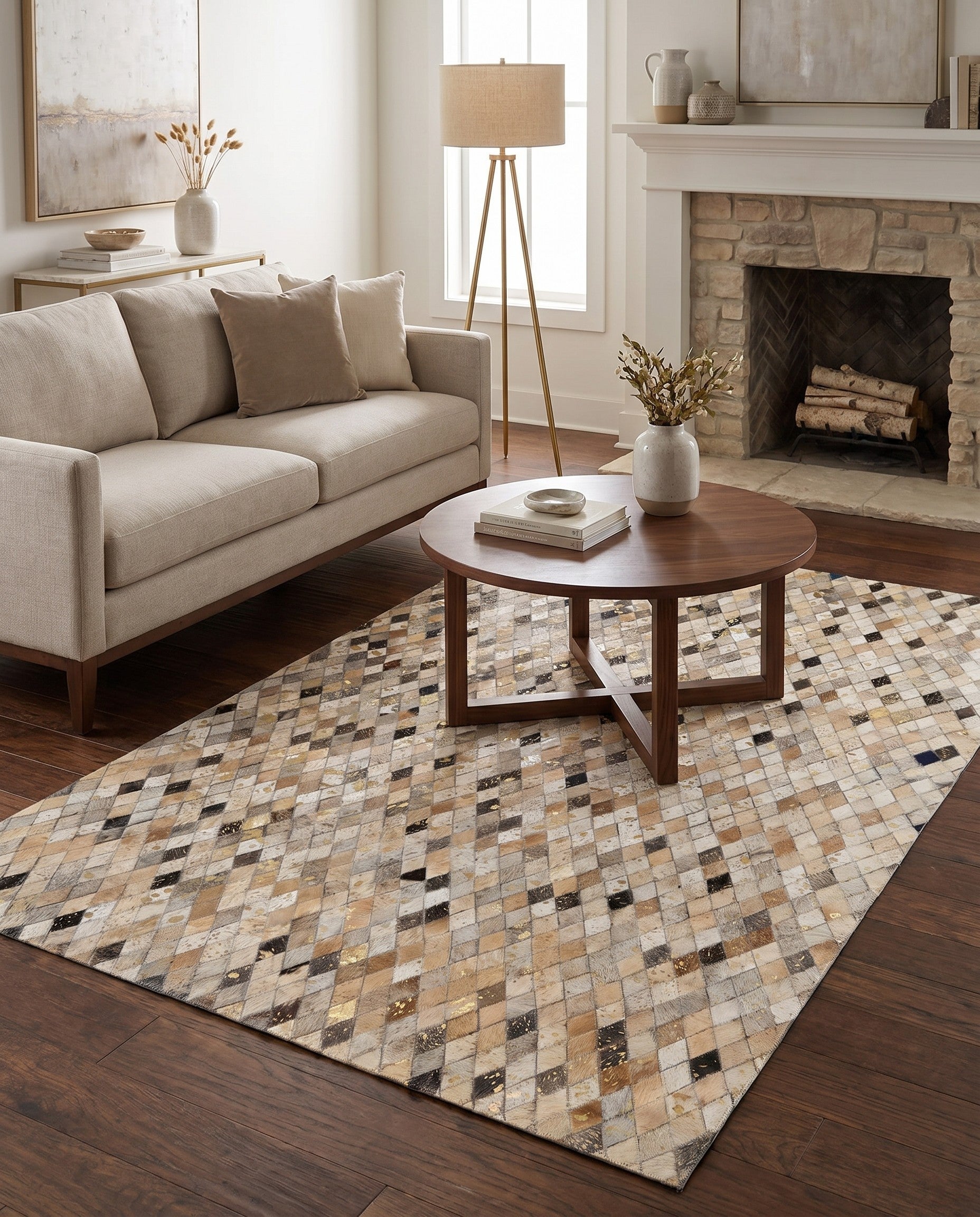 5' 1 x 7' 9 Cowhide - Patchwork Rug